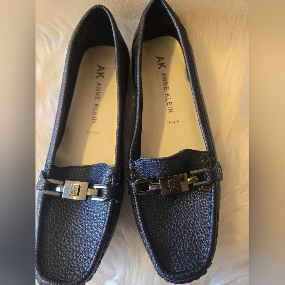 Anne Klein Women's Sports Iflex Loafer Flat Shoes Dark Blue Size 10